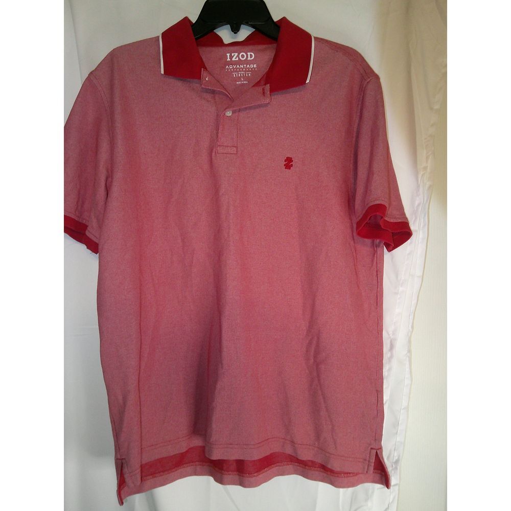 IZOD Advantage Pink Polo Shirt Classic Casual Short Sleeve Golf Top‎ L